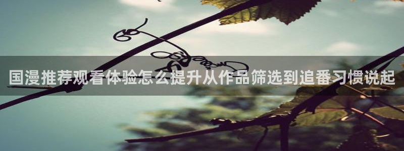 汗汗漫画热门作品:国漫推荐观看体验怎么提升从作品筛选到追番习惯说起配图